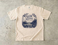 Slow Mornings Full Days Lake Vacation Shirt in Ivory – flat lay