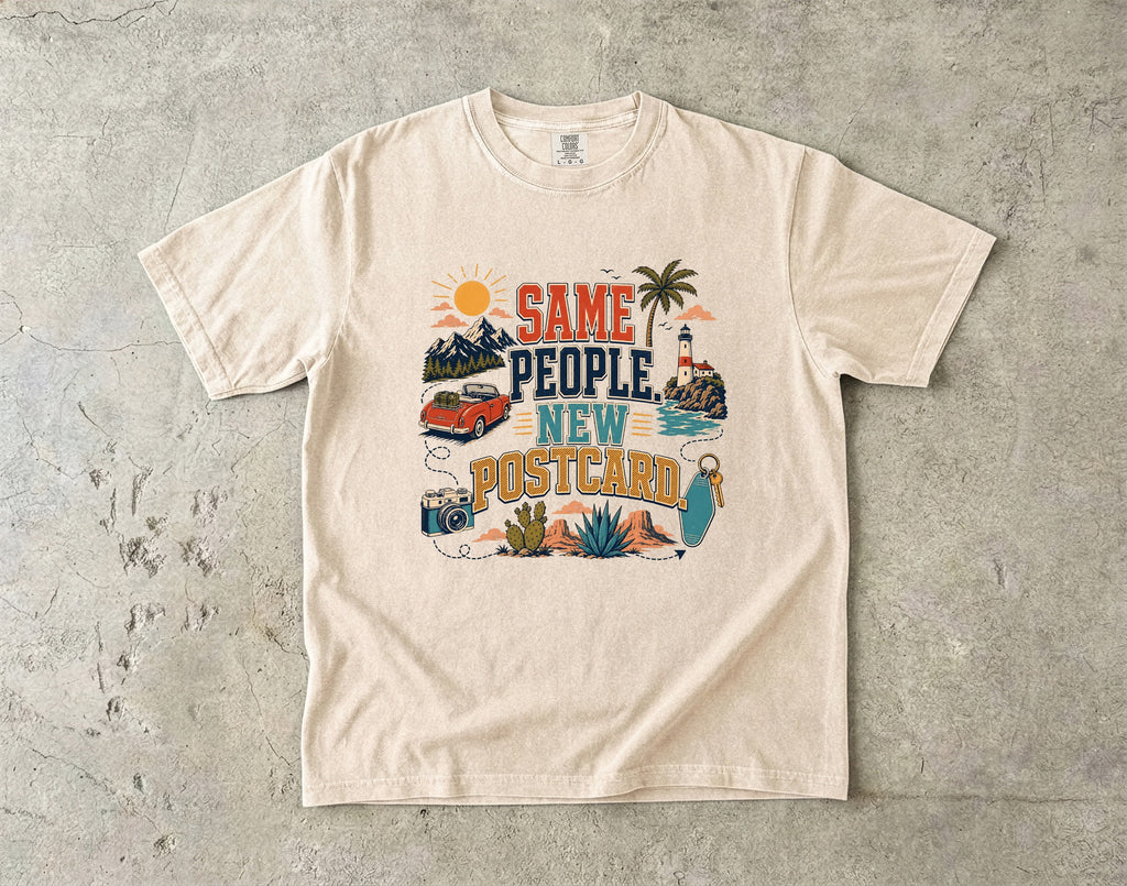 Same People New Postcard Road Trip Shirt in Ivory – flat lay