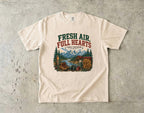 Fresh Air Full Hearts Cabin Weekend Shirt in Ivory – flat lay