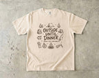 Outside Until Dinner Camping Shirt in Ivory – flat lay
