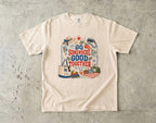Go Somewhere Good Together Beach Vacation Shirt in Ivory – flat lay