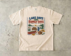 Lake Days Are Family Days Lake Vacation Shirt in Ivory – flat lay