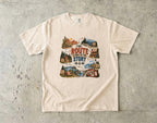 The Route Is Part of the Story Road Trip Shirt in Ivory – flat lay