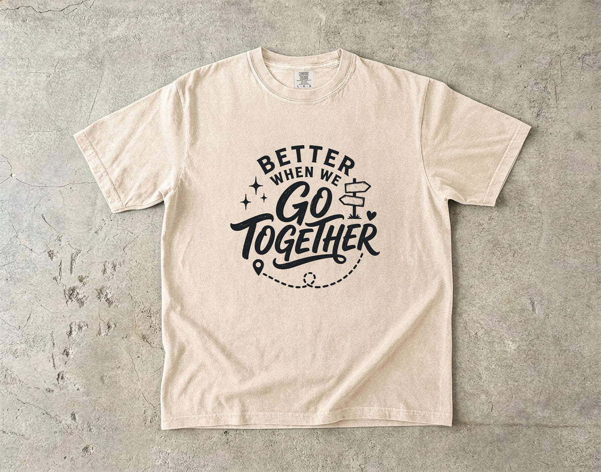 Better When We Go Together Travel Shirt in Ivory – flat lay
