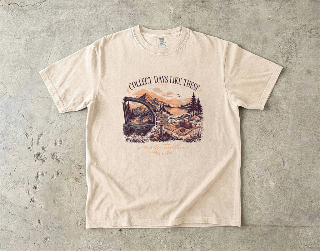 Collect Days Like These Family Travel Shirt in Ivory – flat lay