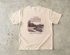 A Little Farther from Routine Family Getaway Shirt in Ivory – flat lay