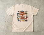 Trail Snacks and Tall Tales Mountain Adventure Shirt in Ivory – flat lay