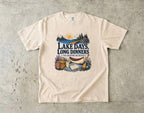 Lake Days Long Dinners Lake Vacation Shirt in Ivory – flat lay
