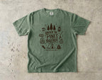 Under the Pines Together Camping Shirt in Moss – flat lay
