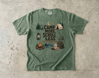 Camp More Scroll Less Camping Shirt in Moss – flat lay
