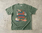 Go Somewhere Good Together Beach Vacation Shirt in Moss – flat lay