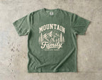 Family Mountain Escape Shirt in Moss – flat lay