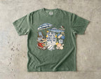 The Best Part Is Who Came with You Beach Vacation Shirt in Moss – flat lay