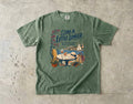 Stay a Little Longer Girls Trip Shirt in Moss – flat lay