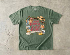 Good Company Great Escape Girls Trip Shirt in Moss – flat lay