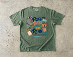 Pool Days Are in the Plan Family Getaway Shirt in Moss – flat lay
