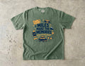 Miles Make the Memories Road Trip Shirt in Moss – flat lay