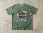 Sunshine Looks Better Shared Beach Vacation Shirt in Moss – flat lay