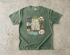 Same Friends Different Zip Code Girls Trip Shirt in Moss – flat lay