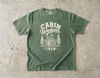Cabin Weekend Crew Vintage Shirt in Moss – flat lay