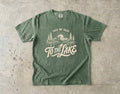 Take Me Back to the Lake Shirt in Moss – flat lay
