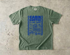 Cabin Coffee and Lake Swims Lake Vacation Shirt in Moss – flat lay