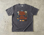 Trail Snacks and Tall Tales Mountain Adventure Shirt in Pepper – flat lay