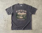We Came for the View Mountain Adventure Shirt in Pepper – flat lay