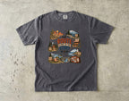 The Route Is Part of the Story Road Trip Shirt in Pepper – flat lay