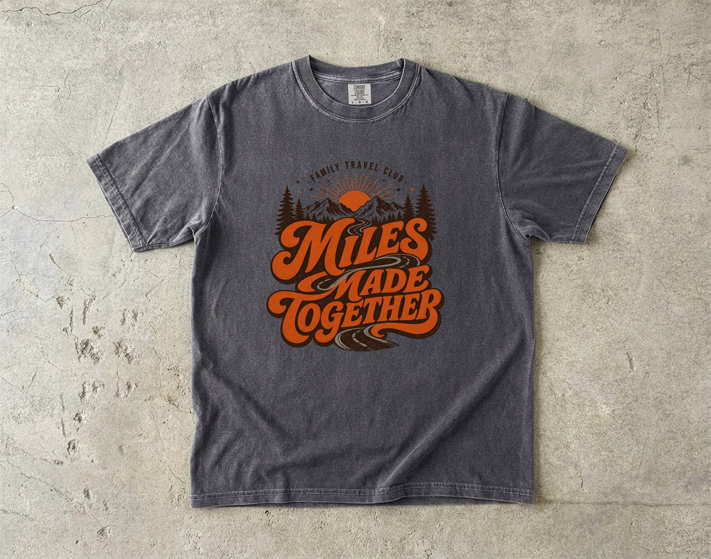 Miles Made Together Road Trip Shirt in Pepper – flat lay