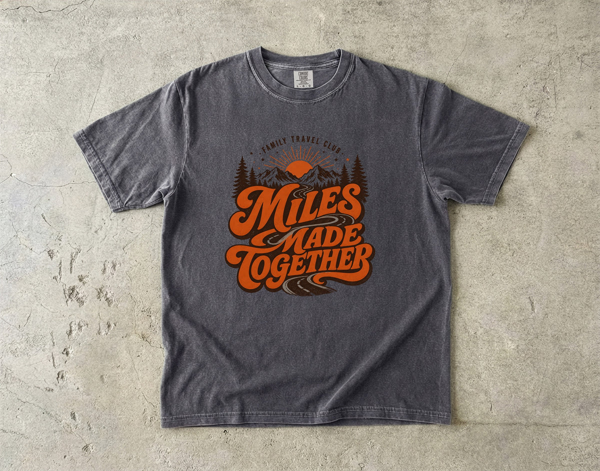 Miles Made Together Road Trip Shirt in Pepper – flat lay