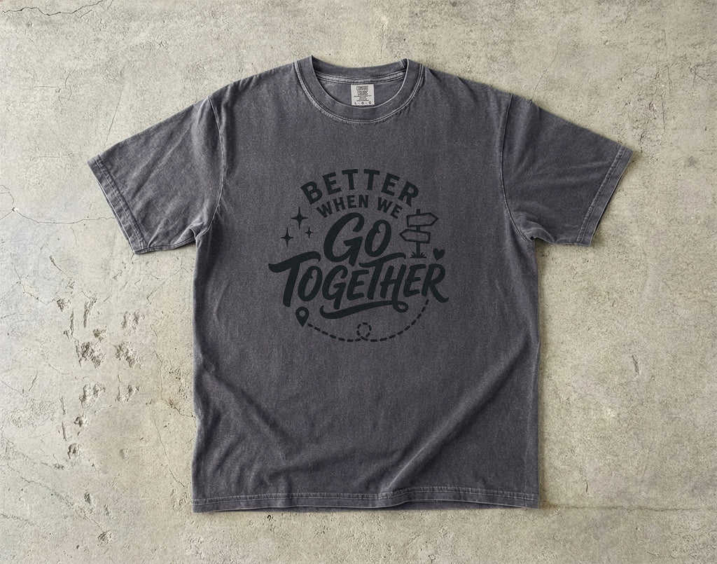 Better When We Go Together Travel Shirt in Pepper – flat lay