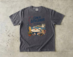 Stay a Little Longer Girls Trip Shirt in Pepper – flat lay