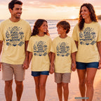 Full House Good Weekend Family Getaway Shirt in Butter – worn on a family trip (AI-generated model photo)