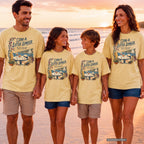 Stay a Little Longer Youth Tee – Kids' Comfort Colors Family Travel Shirt in Butter – worn on a family trip (AI-generated model photo)