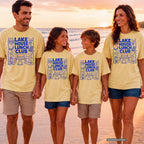 Lake House Lunch Club Lake Vacation Shirt in Butter – worn on a family trip (AI-generated model photo)