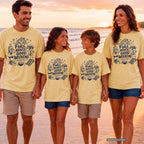 Full House Good Weekend Youth Tee – Kids' Comfort Colors Family Getaway Shirt in Butter – worn on a family trip (AI-generated model photo)
