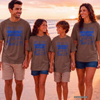 Breakfast Outside Bedtime Later Beach Vacation Shirt in Espresso – worn on a family trip (AI-generated model photo)
