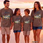 Stay a Little Longer Girls Trip Shirt in Espresso – worn on a family trip (AI-generated model photo)