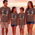 Coastal Days Family Ways Beach Vacation Shirt in Espresso – worn on a family trip (AI-generated model photo)