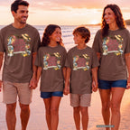 Good Company Great Escape Girls Trip Shirt in Espresso – worn on a family trip (AI-generated model photo)