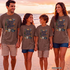 See You After the Next Getaway Family Travel Shirt in Espresso – worn on a family trip (AI-generated model photo)