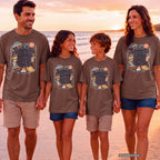 Summer Looks Good On Us Beach Vacation Shirt in Espresso – worn on a family trip (AI-generated model photo)