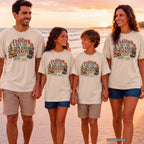 I'd Rather Buy the Plane Tickets Travel Mom Shirt in Ivory – worn on a family trip (AI-generated model photo)