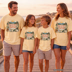 Our Favorite Place Is Together Family Getaway Shirt in Butter – worn on a family trip (AI-generated model photo)