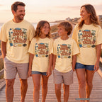 Trail Snacks and Tall Tales Mountain Adventure Shirt in Butter – worn on a family trip (AI-generated model photo)