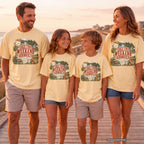 Take the Weekend Seriously Youth Tee – Kids' Comfort Colors Family Getaway Shirt in Butter – worn on a family trip (AI-generated model photo)