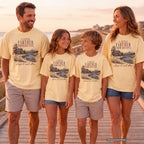 A Little Farther from Routine Family Getaway Shirt in Butter – worn on a family trip (AI-generated model photo)