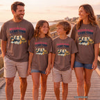 Weekend Plans Leave Town Girls Trip Shirt in Espresso – worn on a family trip (AI-generated model photo)