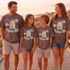 Same Friends Different Zip Code Girls Trip Shirt in Espresso – worn on a family trip (AI-generated model photo)